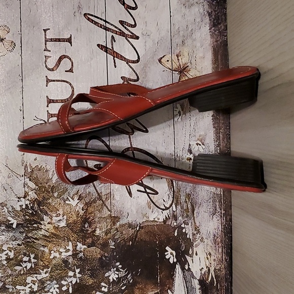 MontegoBay Club Leather Collection Red Sandals 9.5 Pre-owned (WS30) - Picture 8 of 11